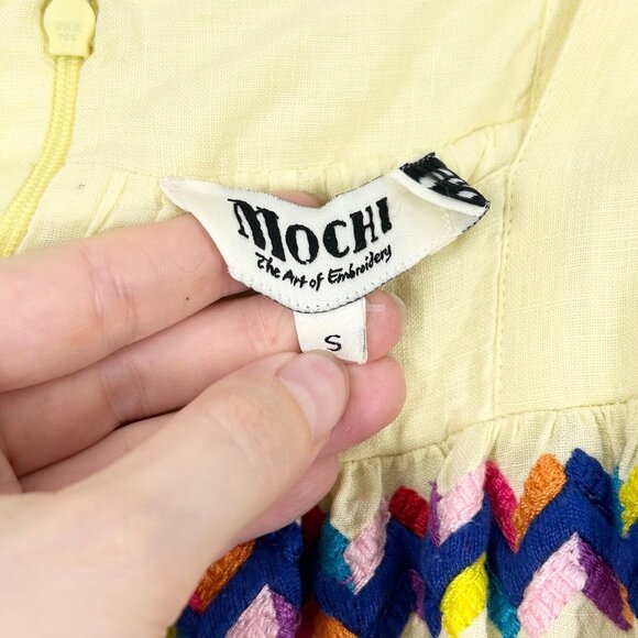 All Things Mochi Remi 100% Linen Embroidered Midi Dress - Picture 6 of 11